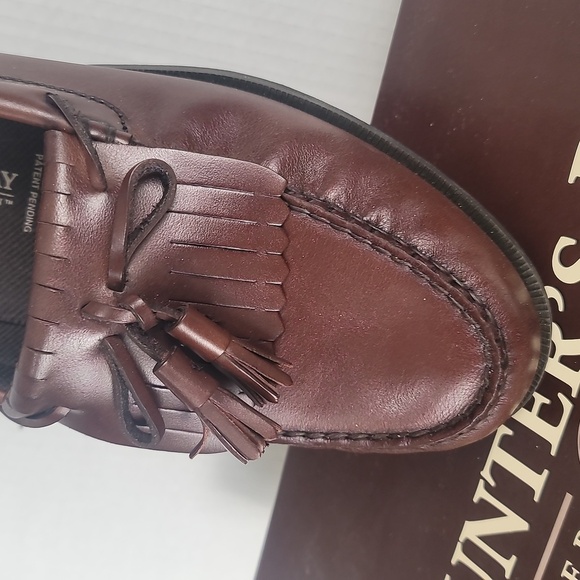 Hunter's Bay Men's Full Grain Leather Brown Tassel Loafers - Picture 1 of 7